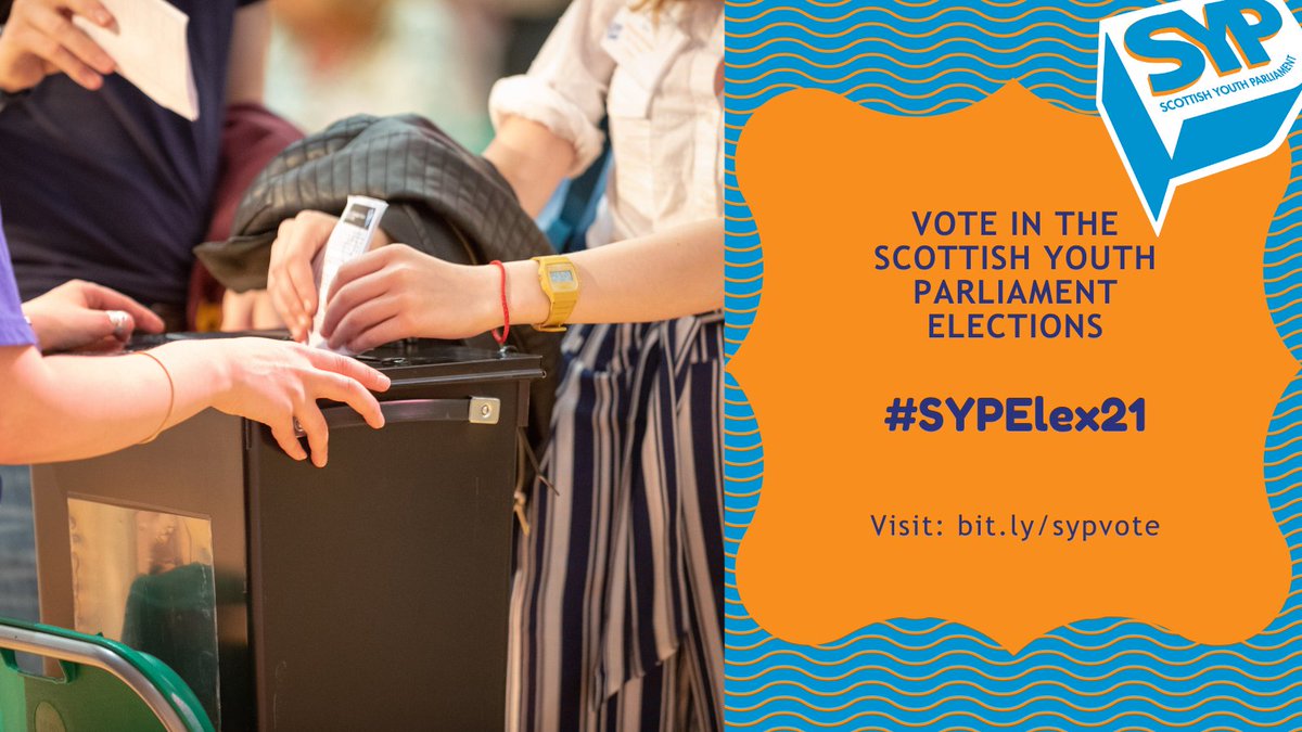 Your vote in the Scottish Youth Parliament elections helps decide who will represent young people in your area or National Voluntary Organisation for the next two years. #SYPElex21 🗳️

Find out what your candidates stand for, and vote here 👉bit.ly/sypvote