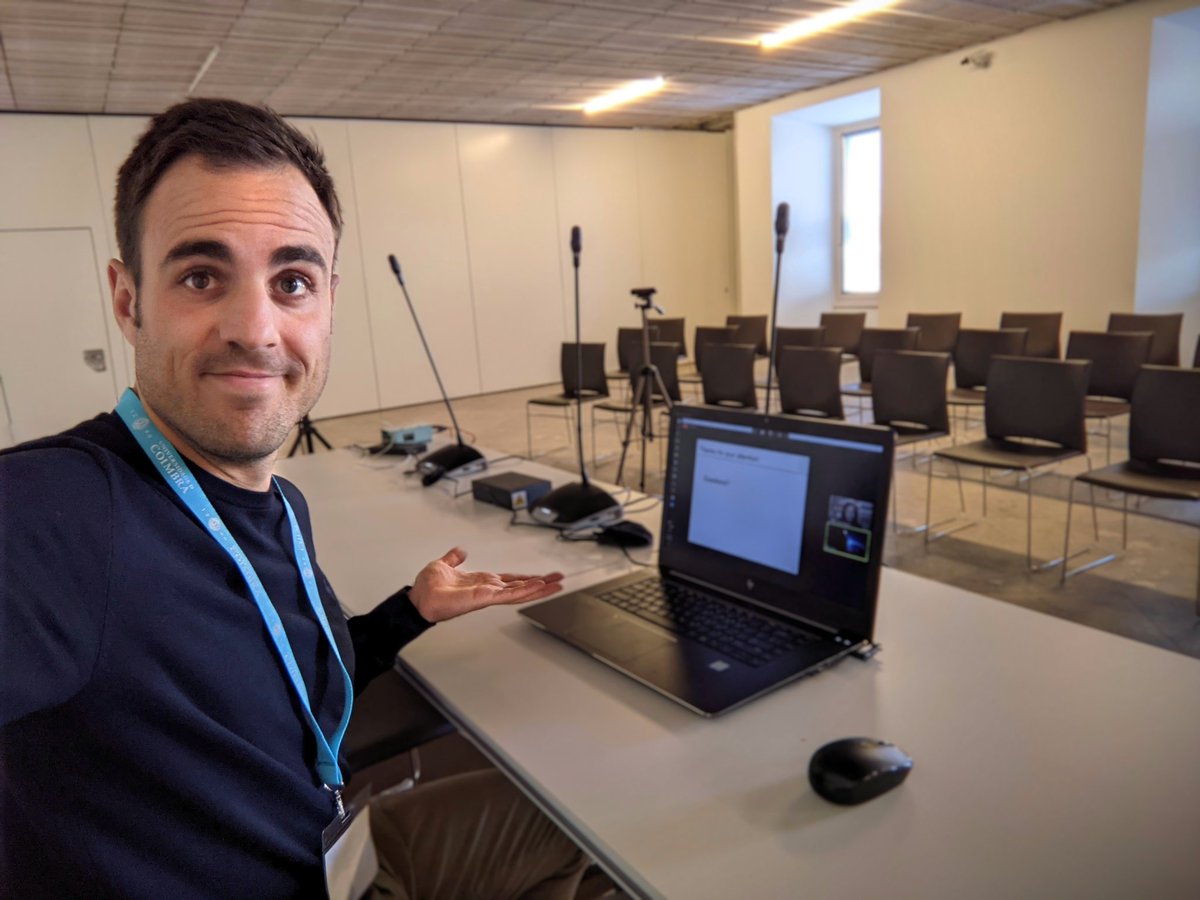 JulienJLeprince's tweet photo. Ever wondered what presenting in person to a hybrid conference looks like?? π
#acmbalances #buildsys #coimbra #buildingdataanalysis #Phdduringcovid https://t.co/3QRt4SMdUB