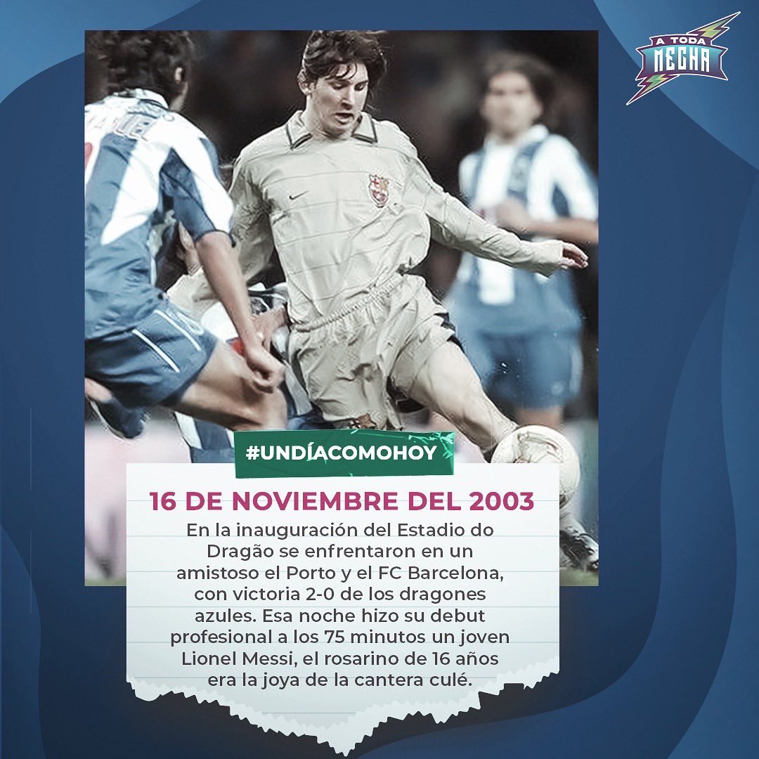 #UnDíaComoHoy hace 18 años, Leo Messi hacía su debut como profesional, el resto, es historia… 
#ATodaMecha