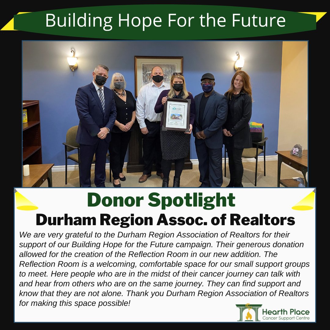Hearth_Place's tweet photo. Thank you to the Durham Region Association of Realtors for their support! #cancersupport #supportlocalcharities #buildinghopeforthefuture #supportcentre #durhamregion https://t.co/pFOwiu1yZG