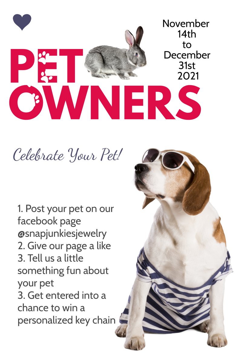 Snapjunkies's tweet photo. This #contest is available to everyone!  #snapjunkiesjewelry #petlove #likemypageandwin https://t.co/vPSg9pHdtF