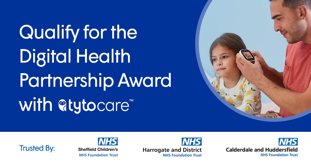 TytoCare's tweet photo. Do you manage a #NHS organization? Are you thinking of applying for the Digital Health Partnership Award for supporting people at home? Boost your chances of securing #funding by partnering with TytoCare! Learn more about bid requirements: https://t.co/ydLJh8qhzp https://t.co/6y3ZqpF17r