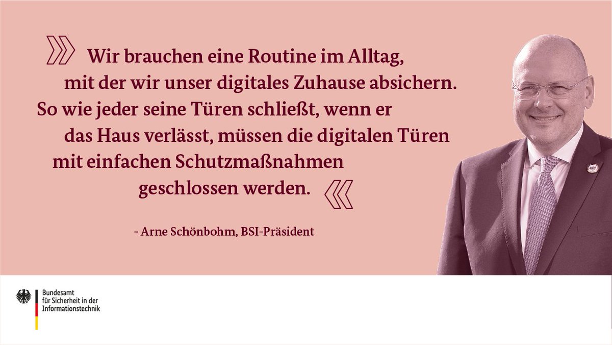 BSI_Bund's tweet photo. Nur auf vereinzelte Sicherheitsmaßnahmen zu setzen, ist in etwa so sinnvoll, wie die Hintertür abzuschließen und die Vordertür sperrangelweit aufzulassen. Wie zeigen, wie #einfachaBSIchern im Alltag funktioniert: 👉https://t.co/cHvvNWLI2v 🛡
#DeutschlandDigitalSicherBSI https://t.co/mpM4TBVdHm