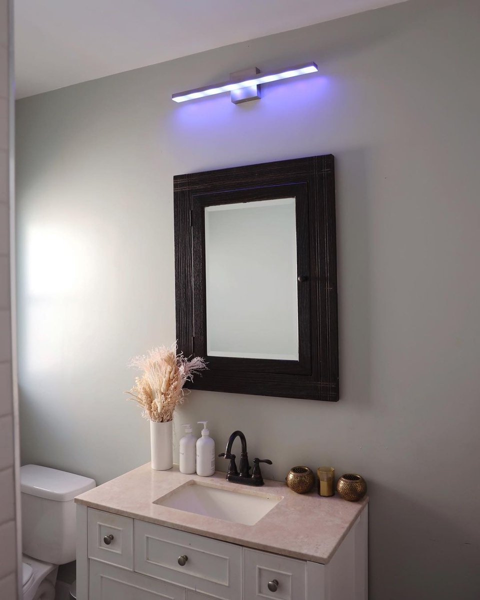 BeBrilli's tweet photo. Meet the new Bright Clean 24” Bar Vanity, the only bathroom vanity fixture proven to kill* viruses, bacteria, mold &amp; more using patented, UV-free LED light. Use less harsh chemicals and do more with your day. Available now @ https://t.co/M1ummtvWHO

#bebrilli #brightclean https://t.co/KROZRHfXOl