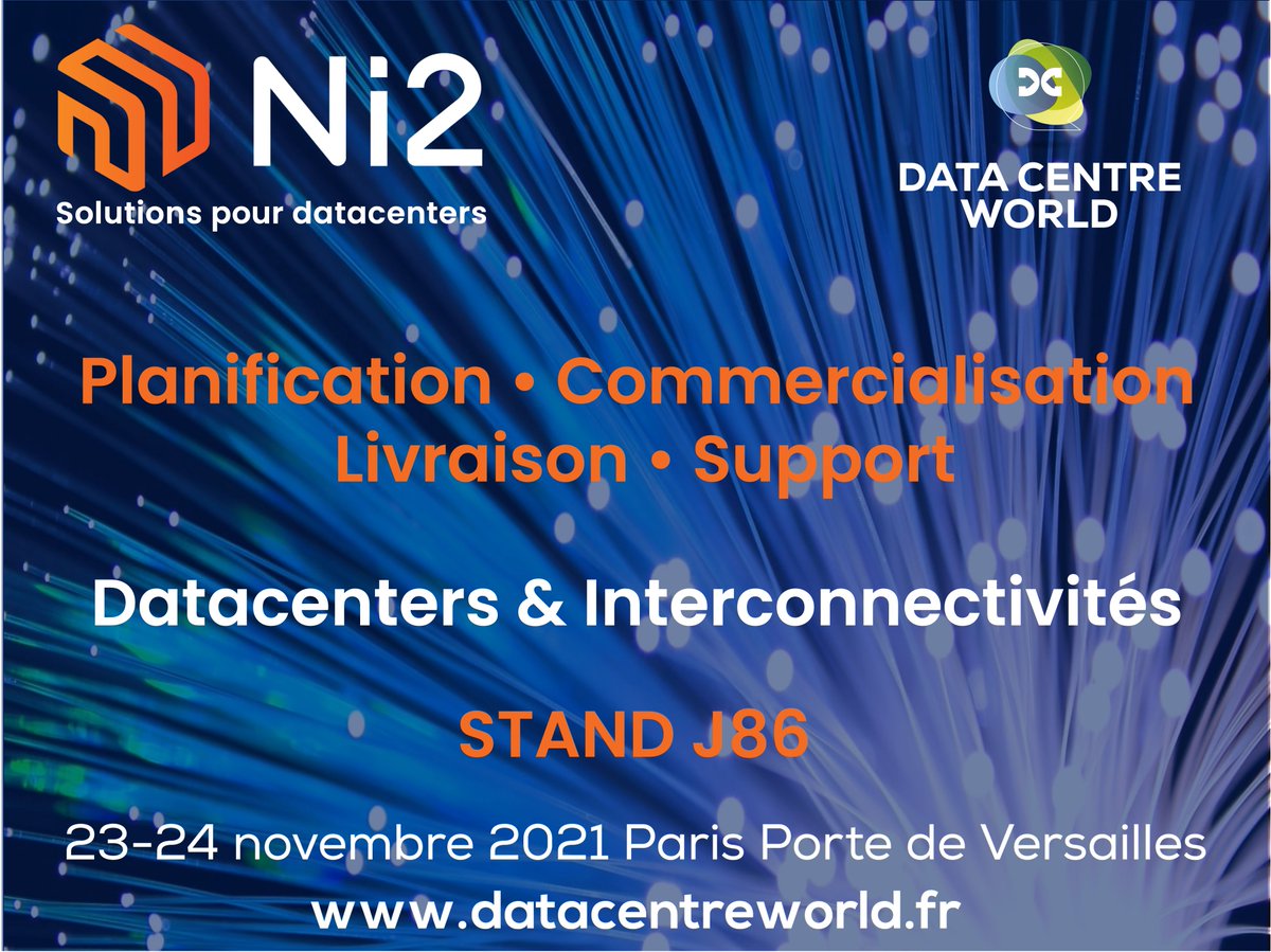 Ni2Inc's tweet photo. Venez nous voir au DATA CENTER WORLD PARIS 2021 qui aura lieu les 23 et 24 novembre prochain. Venez découvrir comment @Ni2Inc aides dans la planification, commercialisation, livraison &amp; support de Datacenter. Nous serons au stand J86.

#DCWParis #datacenter #DCIM #Ni2QuickTalks https://t.co/KmvmhyrhfG