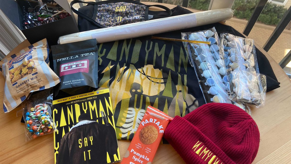 Special thanks to @UniAllAcess for sending us this fantastic #Candyman swag package! You can now purchase @CandyManMovie on Blu-ray and VOD today!