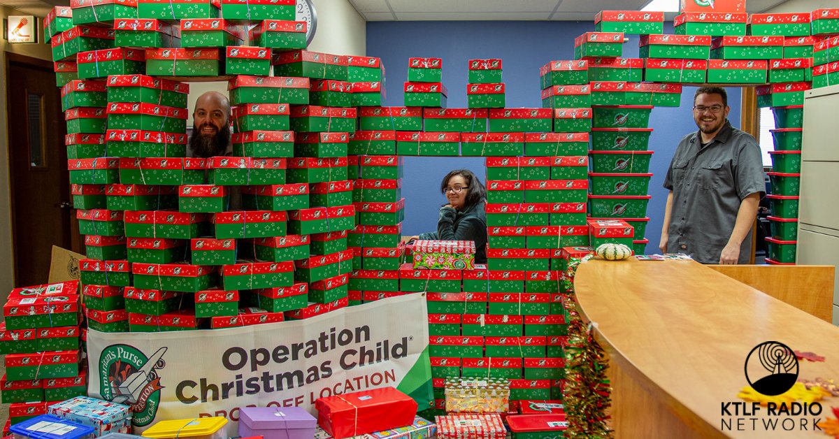KTLFRadio's tweet photo. Operation Christmas Child national collection week in full swing. We were blessed to receive over 350 boxes yesterday! It truly is such a blessing to see the outpour of love. Can't wait to see what the week holds!
#OperationChristmasChild #NationalCollectionWeek @OCC_shoeboxes https://t.co/Im6fl4NJAa
