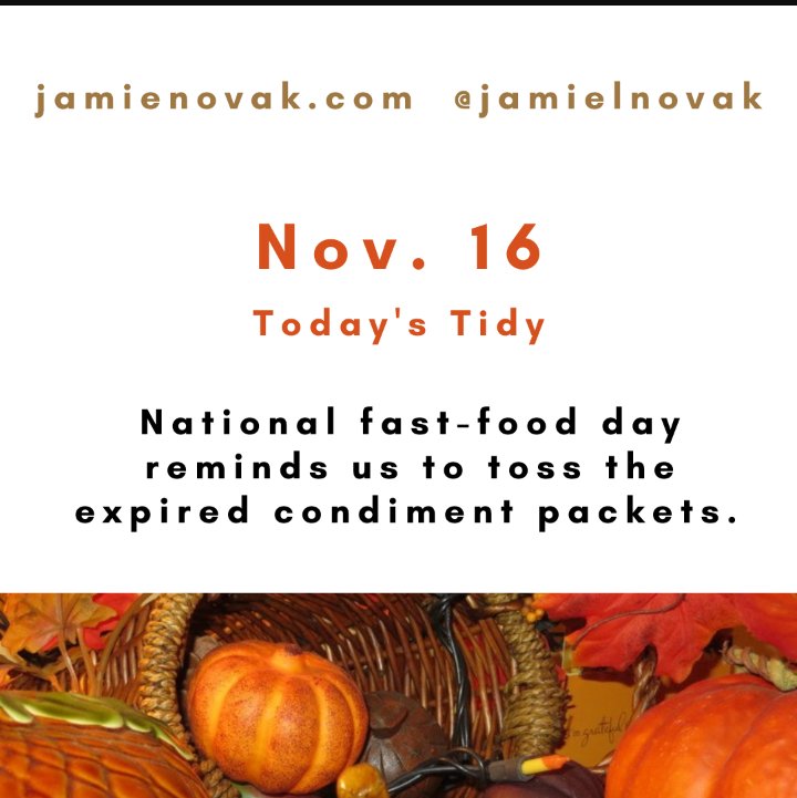 JamieNovak's tweet photo. โ๏ธ out what to declutter today on #Nationalfastfood day at https://t.co/I5Fe2tQtIr @jamienovak #win #home #tips #organization #clutter #simplify #storage #donate #share #minimalism #love #cleaning #retweet #blog #cooking #kitchen #recipeoftheday #tuesdaytip https://t.co/EkW9JQ0rVT