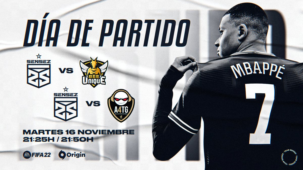 TeamSensez's tweet photo. ⚽️ DÍA DE PARTIDO ⚽️
#SuperProLeague
⏰ 21:25H CET 🆚 #BeeUnique 🌍
⏰ 21:50H CET 🆚 #ALL4TheGame 🇫🇷
#ProLeagueSpain
⏰ 23:00H CET 🆚 @FC_Returned
📺 https://t.co/JI5hyPBeJV https://t.co/323GFOxGVP