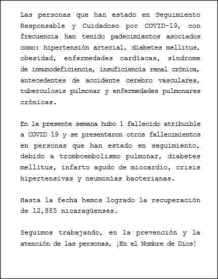 LucharYVencer2's tweet photo. ♦️Nota de Prensa.
Ministerio del Poder Ciudadano para la Salud, situación del coronavirus al #16Noviembre 2021. #Nicaragua 

#UnidosEnVictorias
#FuerzaDeUnPuebloQueVence
@AbiSandinista @MinsaNicaragua @FirmesP https://t.co/ngeAnMl3e8