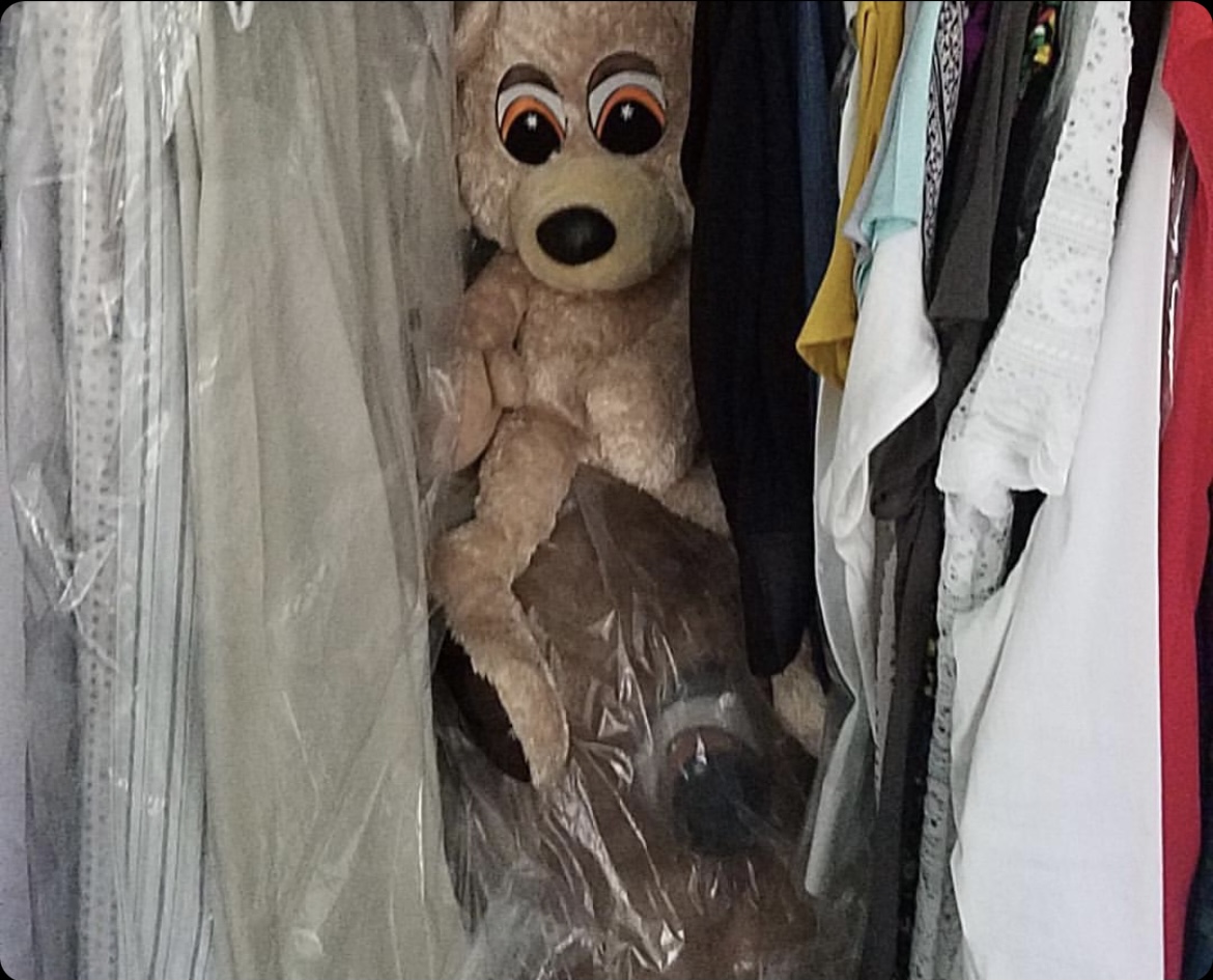 fakeshoredrive's tweet photo. I located Kanye West's College Dropout Bear costume. The good news? It's for sale. But it will cost you $1M. 

We chat w/ its owner Eric Arginsky to hear the story of of Kanye's scrapped stuffed animal line &amp; where the costume has been hiding for 18 years

https://t.co/jCLstn8Ka2 https://t.co/MWlAWMFZJU