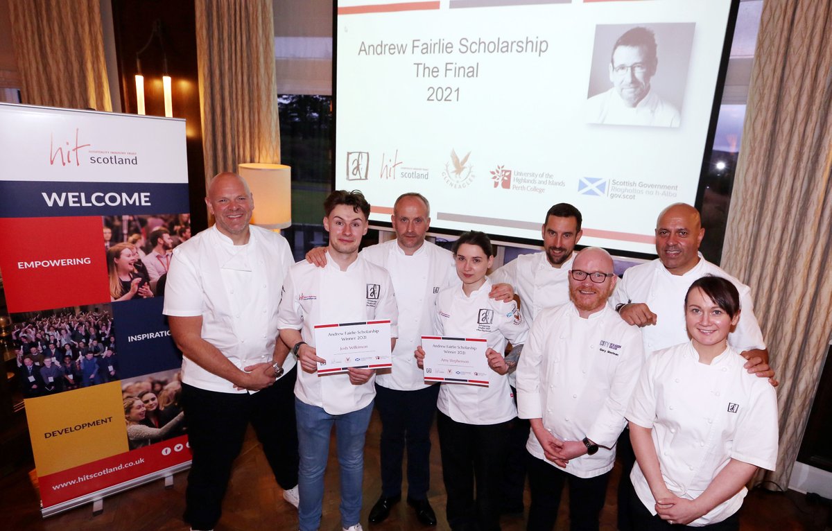 HITScotland's tweet photo. Huge congratulations to Amy Stephenson &amp; Josh Wilkinson, our Andrew Fairlie Scholarship winners!

Thanks to all our judges and supporters for a fantastic day celebrating the next generation of culinary talent in Scotland! 

@scotgov @Gleneagleshotel @PerthCollegeUHI https://t.co/X9XfLxzPwo