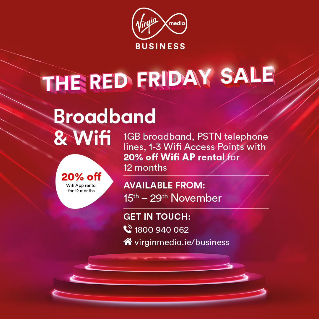RED Friday Sales are back! Virgin Media Business offers are available for a limited time only from 15th-29th November #REDFriday #VirginMediaBusiness