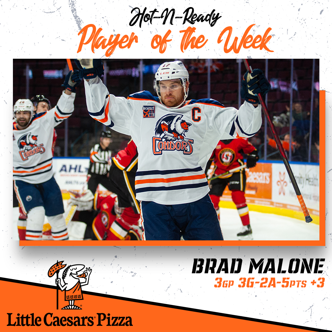 Condors's tweet photo. The Captain led the way this week. 🍕🍕

@Bmalone22 x @littlecaesars #Condorstown https://t.co/QrXQ6sVu6u