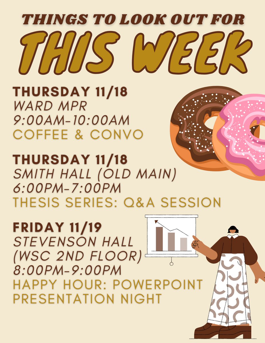 You've made it to Week 13! Check out these events we have going on this week!