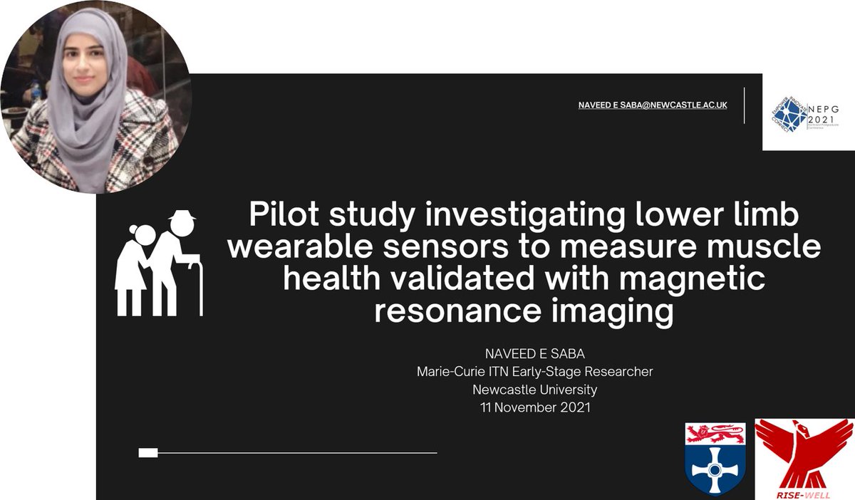 Congrats to our ESR <a href="/NAVEED_E_SABA/">Naveed E Saba</a> for presenting her project at the 
<a href="/NEPGconference/">NEPG Conference 2025</a>
  on Lower limb wearable sensors to measure muscle health validated with magnetic resonance imaging. A stepping stone for her PhD and the RISE-WELL project! #NEPG2021