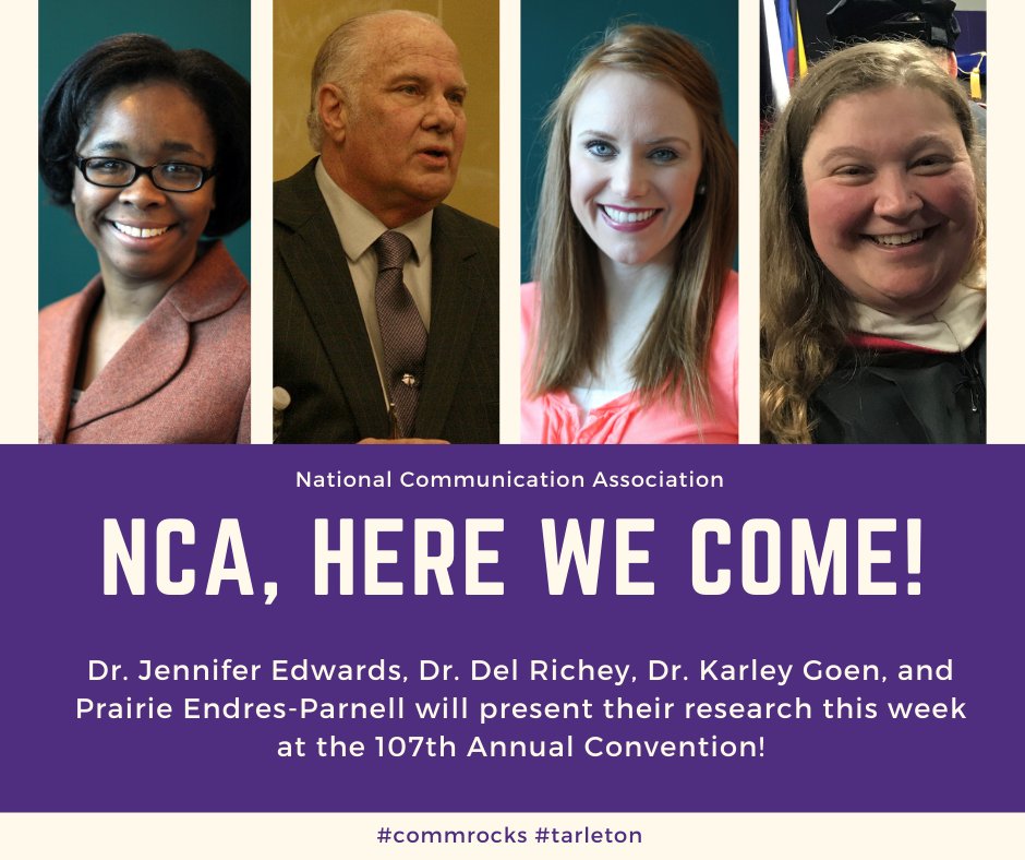 TarletonComm's tweet image. @drjtedwards Dr. Del Richey @KarleyGoen and Prairie Endres-Parnell will represent @TarletonState at #NCA21 this year!!! #commrocks #researchrocks