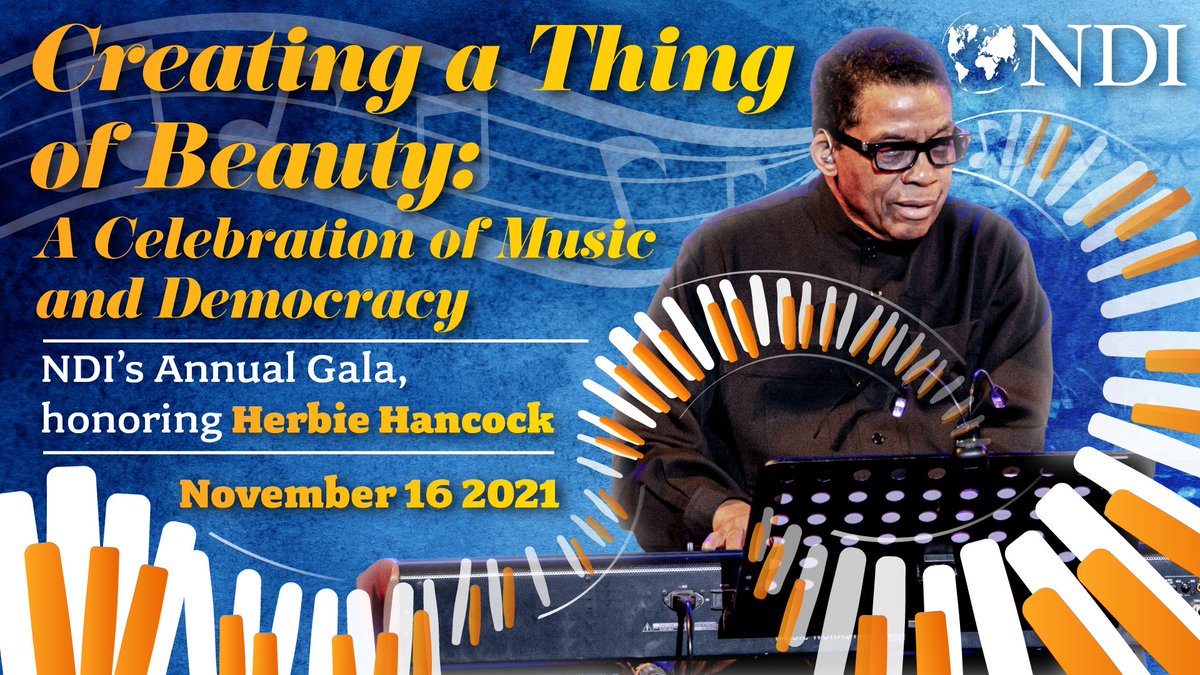 This afternoon I’m joining <a href="/NDI/">National Democratic Institute</a> to moderate a discussion between Secretary <a href="/madeleine/">Madeleine Albright</a> &amp; jazz legend <a href="/herbiehancock/">Herbie Hancock</a>. The two will discuss how music and democracy can promote positive change &amp; international understanding.
Register here: bit.ly/3DSKEVk
