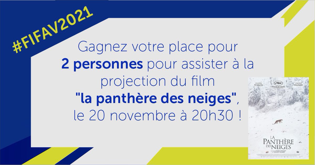 Apivia_'s tweet photo. #FIFAV2021
Apivia vous invite à la projection du film "La panthère des neiges", ce samedi 20 novembre à 20h30, dans le cadre du @Fifav_LR ! 📽️
➡️ Pour participer, rendez-vous sur la page Facebook Apivia !
La séance est déjà complète, alors n'hésitez pas à tenter votre chance 😉 https://t.co/lD73rxSSPS