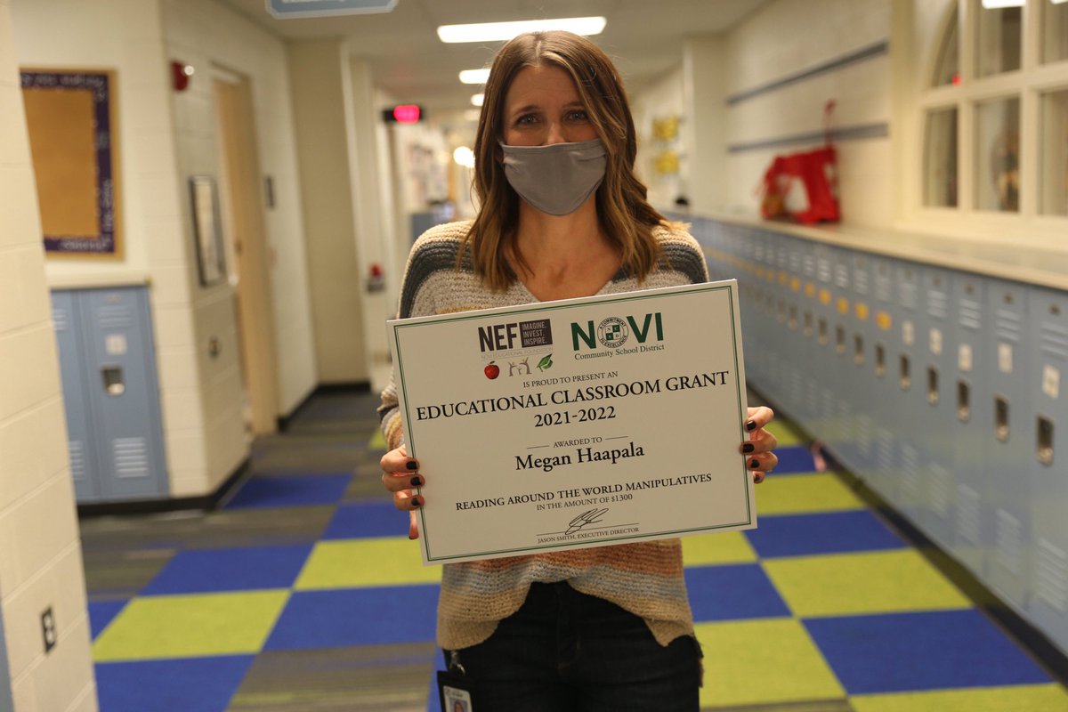 NCSD's tweet photo. Grateful to @NoviEdFound for supporting three teacher grants at @NoviWoods #NoviPride #NoviTogether #WhyNovi https://t.co/wrAMIwvwsz