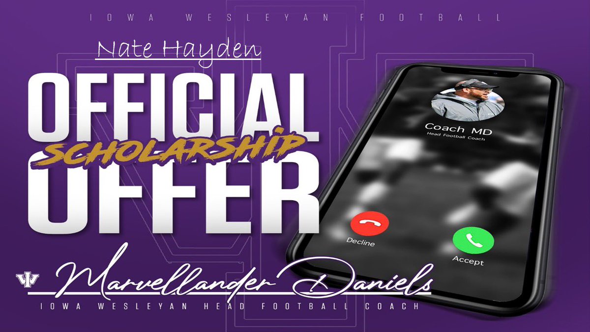 Very blessed and thankful to say I have received an offer from Iowa Wesleyan University, the home of the air raid! @MStateSpartans1 <a href="/MSt8Football/">Minnesota State Spartans Football</a> <a href="/HalMumme/">Hal Mumme</a> <a href="/stanbedwell/">Stan Bedwell</a> <a href="/FreddieSmithIII/">Freddie Smith</a> <a href="/CoachPerrone/">Coach Perrone (My Recruits)</a>