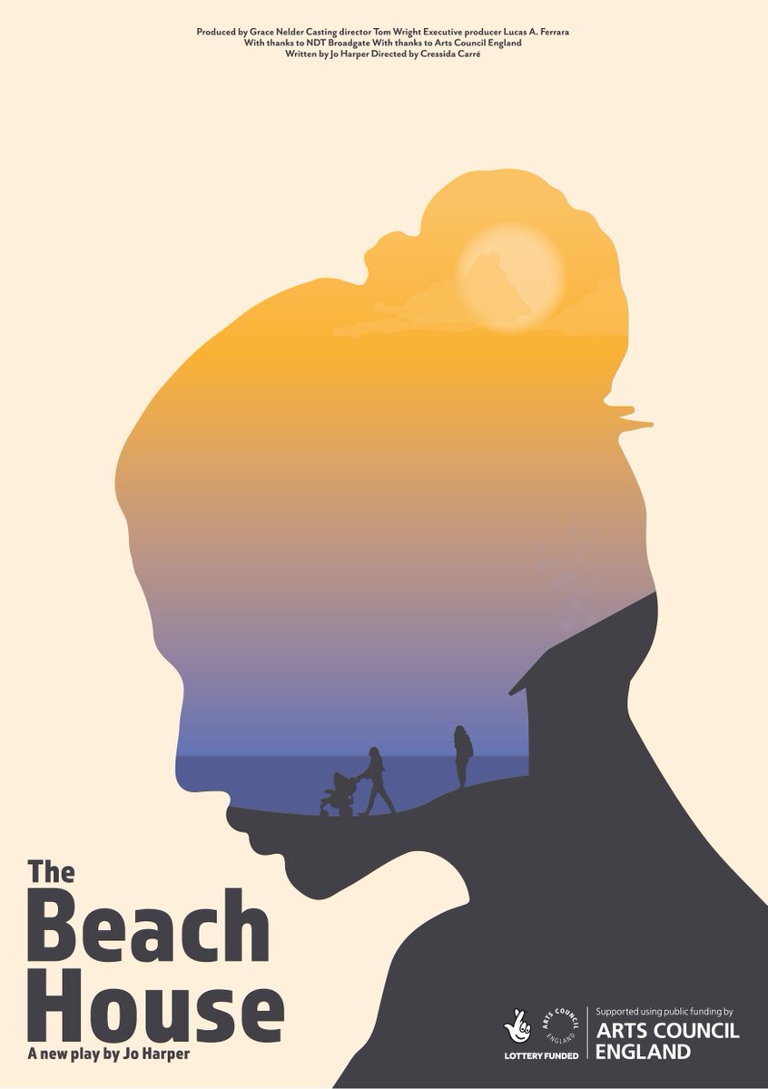 introducing our beautiful new poster for #thebeachhouseplay by James Parson 🥰 <a href="/GraceNelder/">Grace Nelder</a> <a href="/CressidaCarre/">Cressida Carré 🏳️‍🌈</a> thanks for your support <a href="/ace__london/">Arts Council England, London</a> <a href="/LucasAFerrara/">Lucas A. Ferrara</a> <a href="/newdiorama/">New Diorama Theatre</a>
