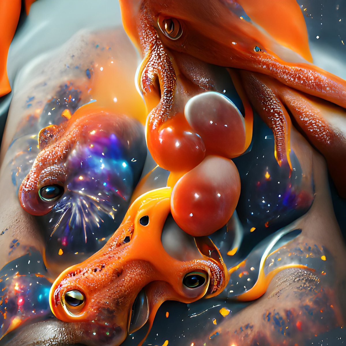 distribconsc's tweet photo. Friends, I'm very excited to share the secret behind 🐙❤️🧡💚💙💜🦑

Every image has in fact some text - a *verse* - cryptographically hidden amongst its pixels, invisible to the human eye, but readable by code. The entire collection is in fact a book, a poem, a manifesto.
1/3 https://t.co/mLwQYKIqUC