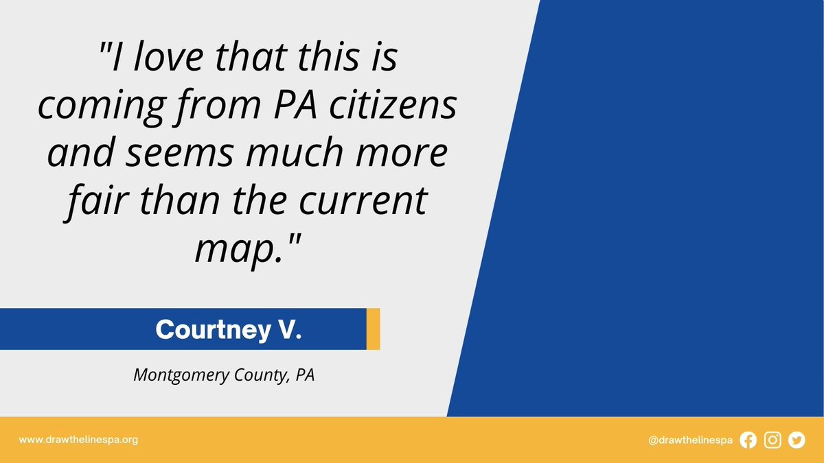 DrawTheLinesPA's tweet photo. Comments like these are why we do what we do! @RepMJDaley and @SenCappelletti what are your thoughts on the #CitizensMap ? View it here: https://t.co/zVV7ftIR5j https://t.co/E2Do1V31li