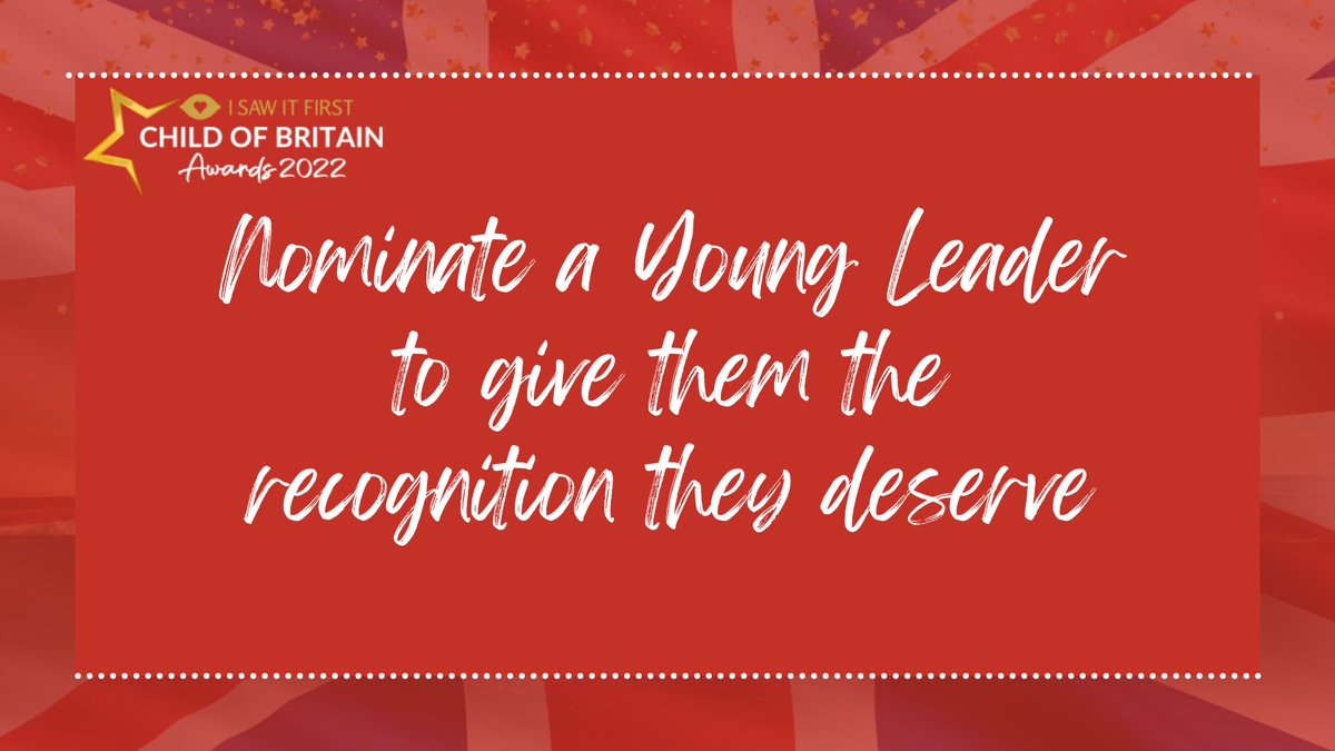 Our Young Leader award is the perfect opportunity to recognise children and young people who have given their time and dedication to leading and mentoring others in their community. Do you know an amazing young leader? Nominate them today! childofbritain.com/nominate/