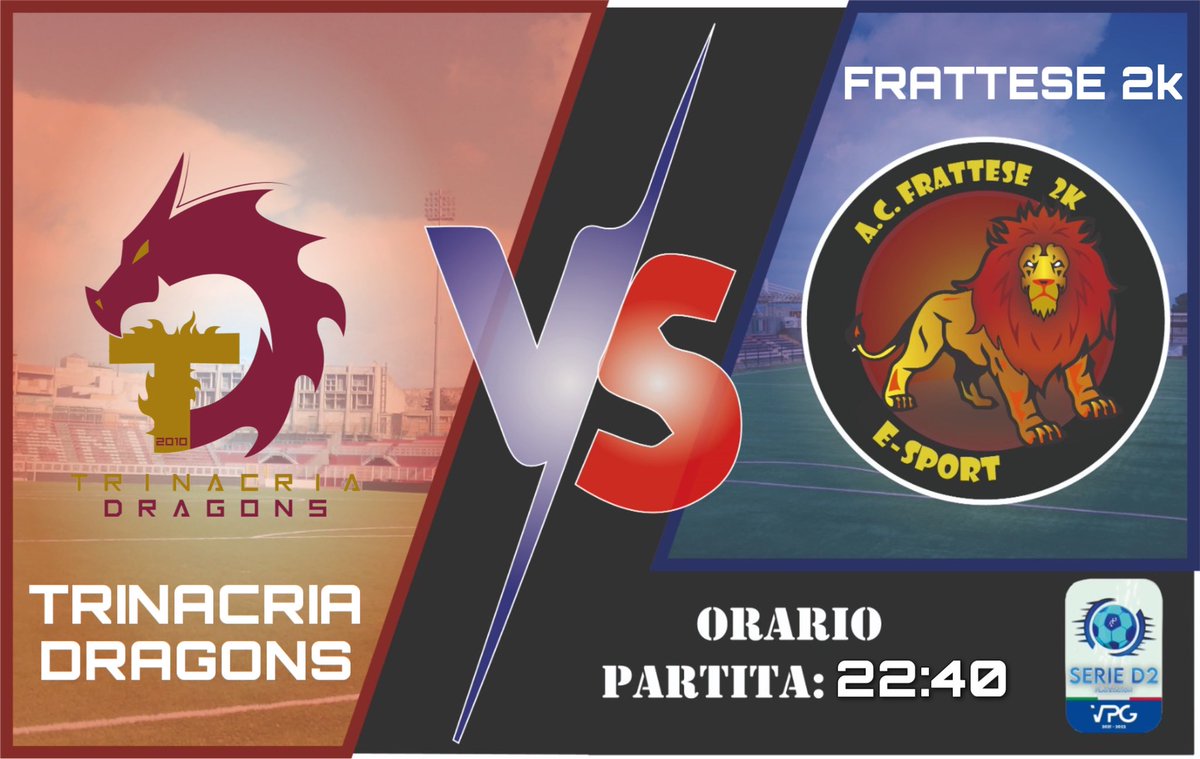 Frattese2k's tweet photo. ⚽️MATCHDAY⚽️
🗓 16/11/21

🕥 START: 22:40
🆚 @TrinacriaDRGN 
🏆 @VPG_Italy-#serieD2 

🕦 START: 23:00
🆚 @UsFGESPORTS 
🏆 @VPG_Italy-#serieD2 

📹Live Twitch
https://t.co/o2UbwTyy3l https://t.co/XzyP7Olj7H