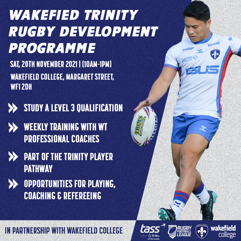 ✅ Study alongside sport
✅ Work with experienced coaches
✅ Courses available

Our partners at <a href="/wakeycollege/">Wakefield College</a> will be holding an open day this Saturday ahead of the 2022/23 academic year.

Register 📝 bit.ly/327zcaV