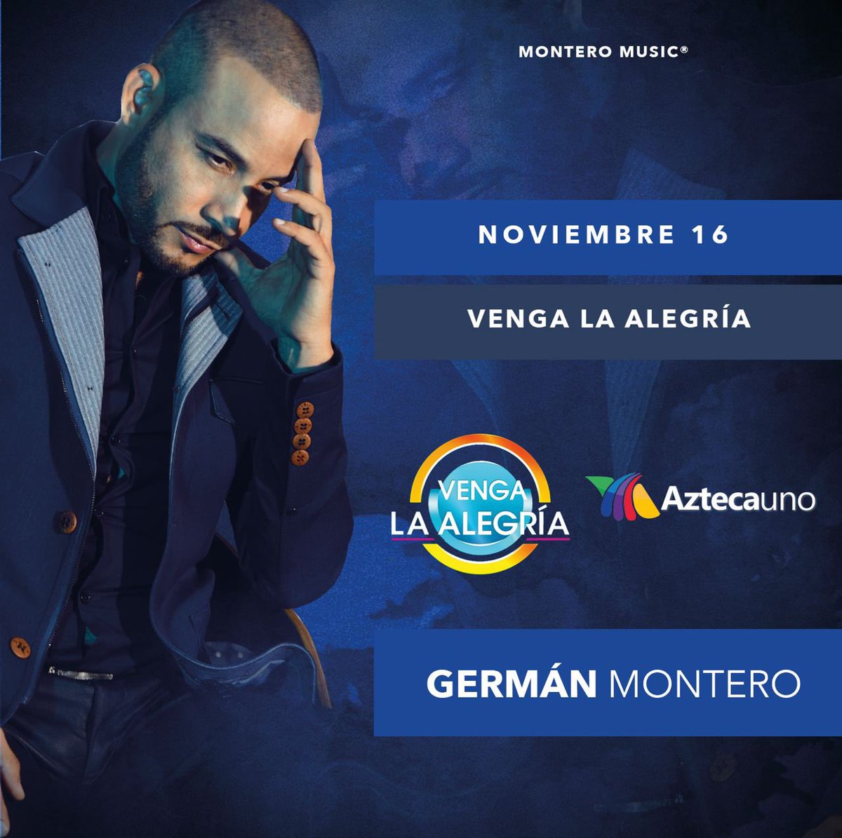 Familia! Quien esta viéndome en <a href="/VengaLaAlegria/">Venga la Alegría</a> ? #germanmontero #MonteroMusic