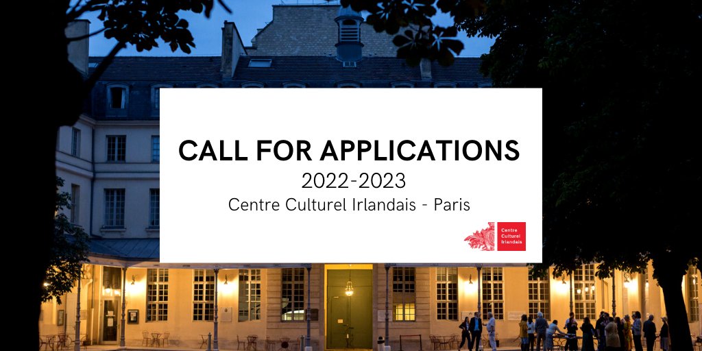 cc_irlandais's tweet photo. 2022-2023 RESIDENCIES &amp; BURSARIES AT THE CCI
🟥You can now apply for next year's Residencies &amp; Bursaries. 
Deadline > 12 January 22, 5pm GMT. More details: https://t.co/ginsM7LE3Q

@MusNetIrl @waterfordspraoi @Lit_Ireland @CartoonSaloon @CorcadorcaCork @dublinfringe @RIAIOnline https://t.co/BhhluSIDnU