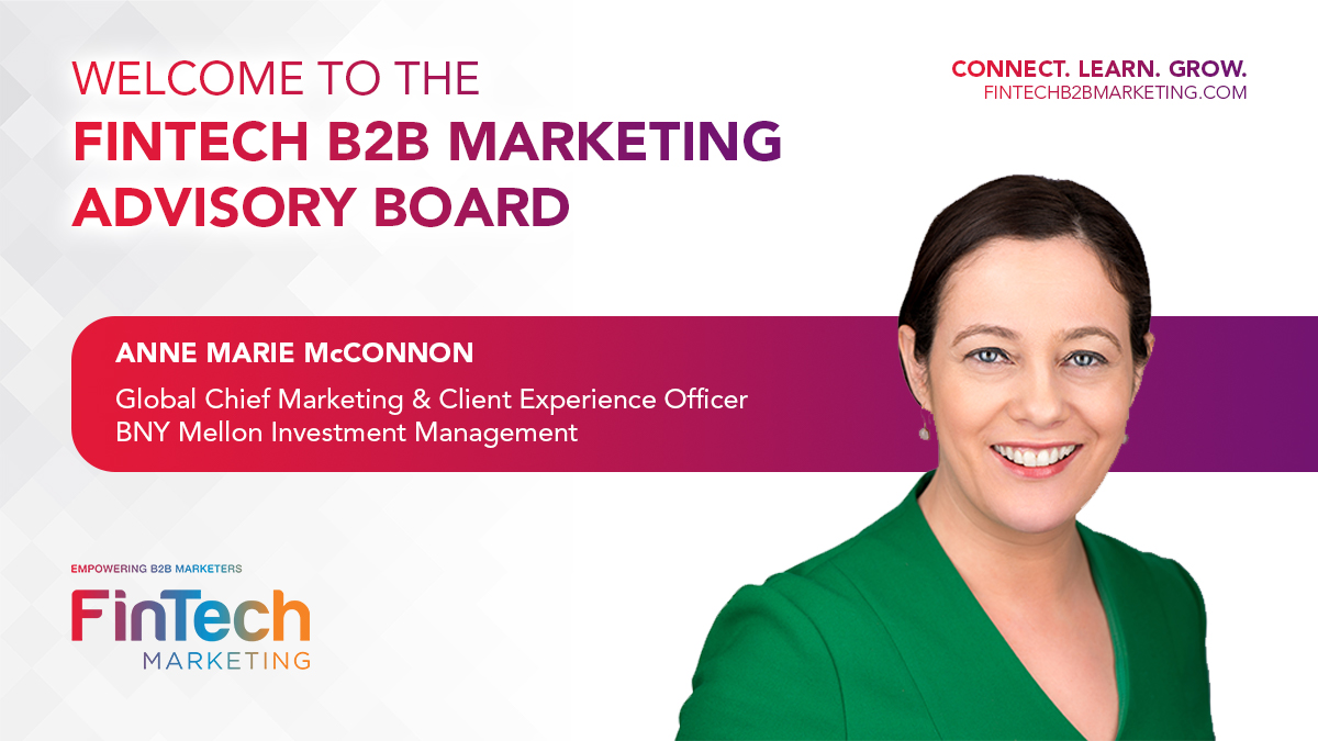 FinTech B2B Marketing (FinTech Marketing) (@fintechb2b) on Twitter photo We're thrilled to announce that <a href="/mcconnona/">Anne-Marie McConnon</a>, Global Chief Marketing & Client Experience Officer at @BNYMellon Investment Management, has joined our Advisory Board team.
Welcome to the team Anne-Marie! #advisoryboard #fintech #b2bmarketing #financialservices #banking We're thrilled to announce that <a href="/mcconnona/">Anne-Marie McConnon</a>, Global Chief Marketing & Client Experience Officer at @BNYMellon Investment Management, has joined our Advisory Board team.
Welcome to the team Anne-Marie! #advisoryboard #fintech #b2bmarketing #financialservices #banking