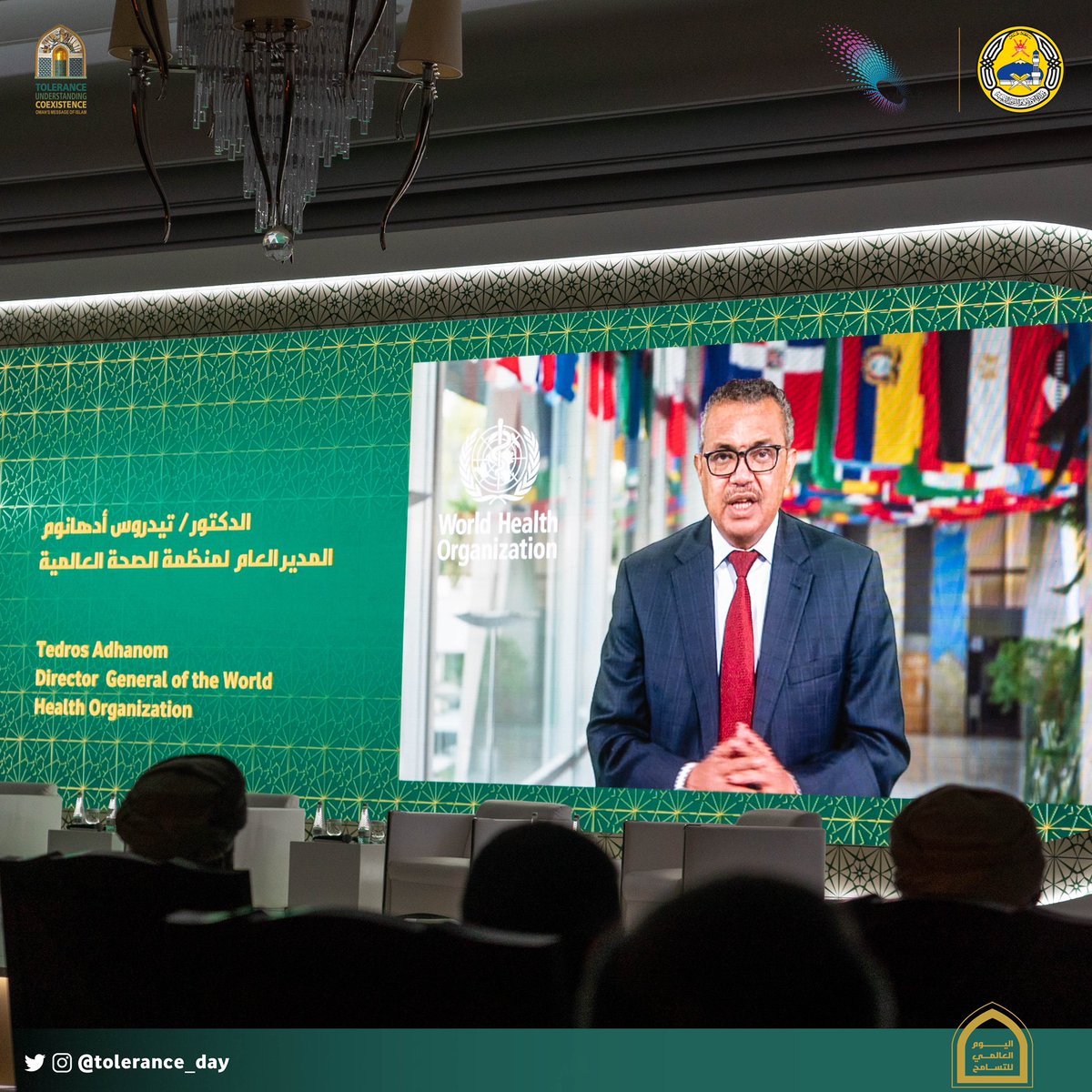Tolerance_day's tweet photo. "إذا ما كان هناك درس نخرج به بعد الجائحة هو ضرورة التعاون والتعاضد في مجابهة كافة التحديات التي يعاني منها الآخرون. هذا الأمر يتطلب تظافر كافة الحكومات والأفراد والمجتمعات"
الدكتور تيدروس أدهانوم
المدير العام لمنظمة الصحة العالمية
#ActForTolerance https://t.co/5WmdSC6kNT
