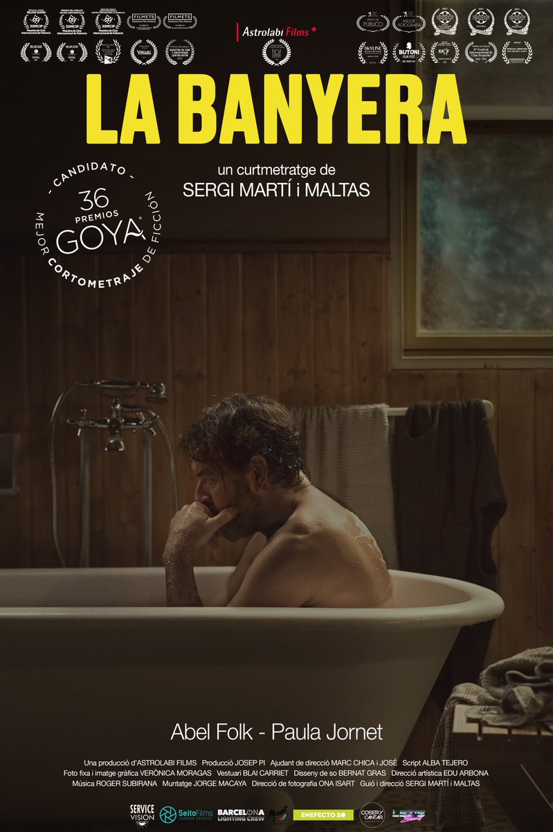 Astrolabi Films (@astrolabifilms) on Twitter photo Acadèmics de <a href="/Academiadecine/">Academia de Cine</a>, us necessitem!
Ens ajudeu a portar La Banyera a la nominació dels #Goya2022? Podeu veure el curt a VeoMac o ens podeu demanar un enllaç privat, si voleu.
<a href="/AbelFolk/">Abel Folk</a> <a href="/pavvla_/">Paula Jornet</a> <a href="/13teti13/">Sergi Marti</a> <a href="/proaproductors/">Federació de Productores Audiovisuals - PROA</a> <a href="/catalanfilms/">Catalan Films</a> Acadèmics de <a href="/Academiadecine/">Academia de Cine</a>, us necessitem!
Ens ajudeu a portar La Banyera a la nominació dels #Goya2022? Podeu veure el curt a VeoMac o ens podeu demanar un enllaç privat, si voleu.
<a href="/AbelFolk/">Abel Folk</a> <a href="/pavvla_/">Paula Jornet</a> <a href="/13teti13/">Sergi Marti</a> <a href="/proaproductors/">Federació de Productores Audiovisuals - PROA</a> <a href="/catalanfilms/">Catalan Films</a>