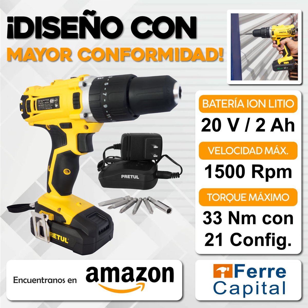 CapitalFerre's tweet photo. ¡ DISEÑO CON MAYOR CONFORMIDAD !
Ya puedes adquirir el nuevo modelo del Rotomartillo 1/2" en todas nuestras tiendas oficiales 📦💪🏼⚒

#ROTOMARTILLO #Pretul #Truper #hogar #casa #Talleres #Tools #shorts #FerreCapital  #madera #Cady #Amazon #MercadoLibre #ClaroShop #online #ventas https://t.co/MDyUFteTDc