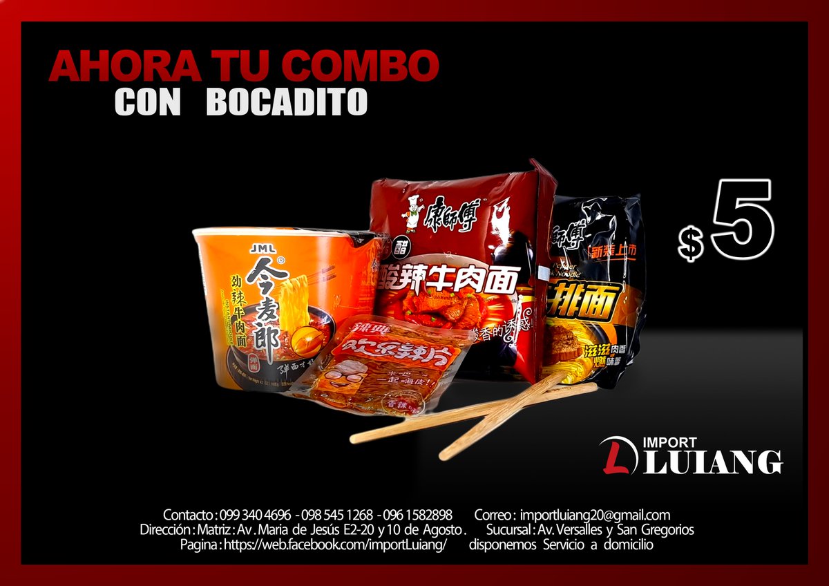 ImportLuiang's tweet photo. ￼
Atención Notarios!
Les ofrecemos nuestro Combo.Especialmentepara uds!
Contáctanos y Aprovecha esta oferta !
Haz tu pedido por whatsapp al 0993404696 
Visita nuestra tienda virtual:
https://t.co/pIFcRiiSrv 
#Publicidad #Ecuador #Quito #importluiang #ramen #combo #oferta #parati https://t.co/280JGISTAa