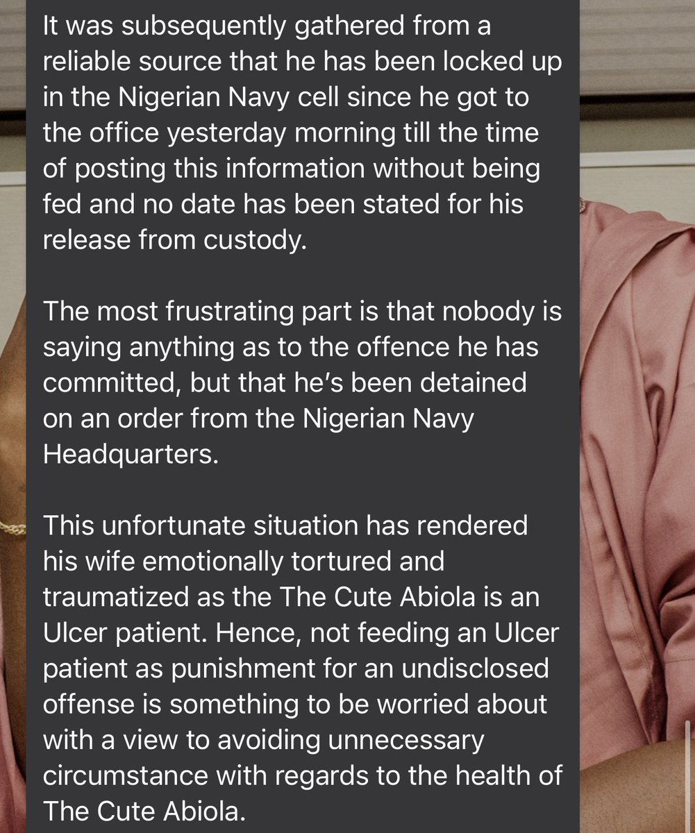 I have just received news that Cute Abiola is missing.