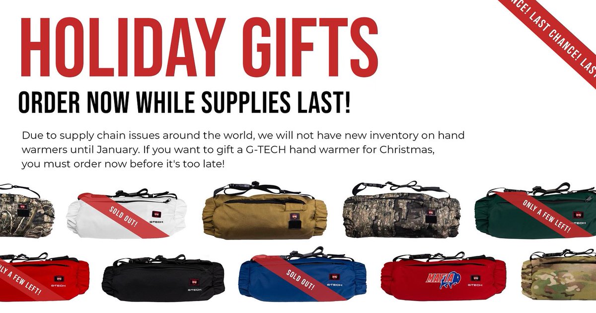 gtechapparel's tweet photo. We are flying through inventory and won’t have anymore until January, so if you’re thinking of gifting G-Tech for the holidays NOW is the time to order! Don’t miss out, head to https://t.co/FG84hWlrVs to order today 👍🏼 #defeatthecold #gtechapparel https://t.co/rwKUHdIN6t
