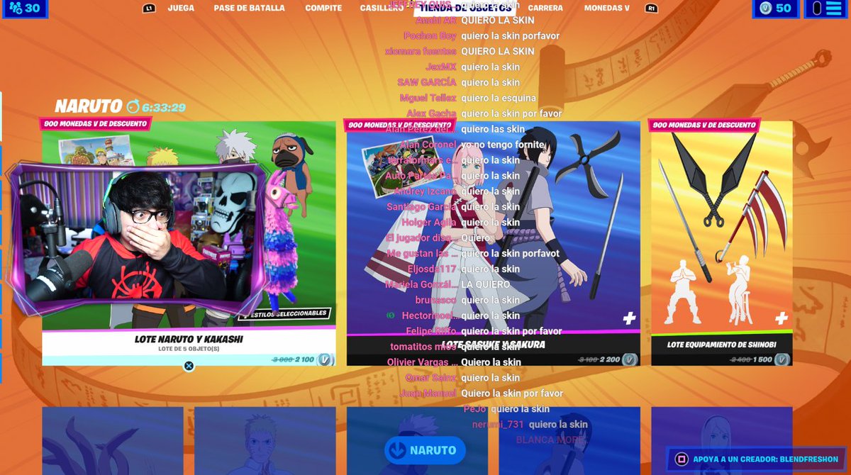BlendFreshon's tweet photo. Voy a regalar 5 skins de naruto a 5 personas que me sigan y deje su like https://t.co/zrnIIfNojZ