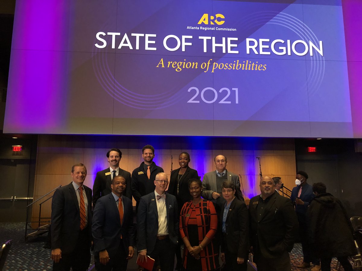 Members of Clayton State University's staff and Board of Trustees attended the Atlanta Regional Commission's 2021 State of the Region event this morning.