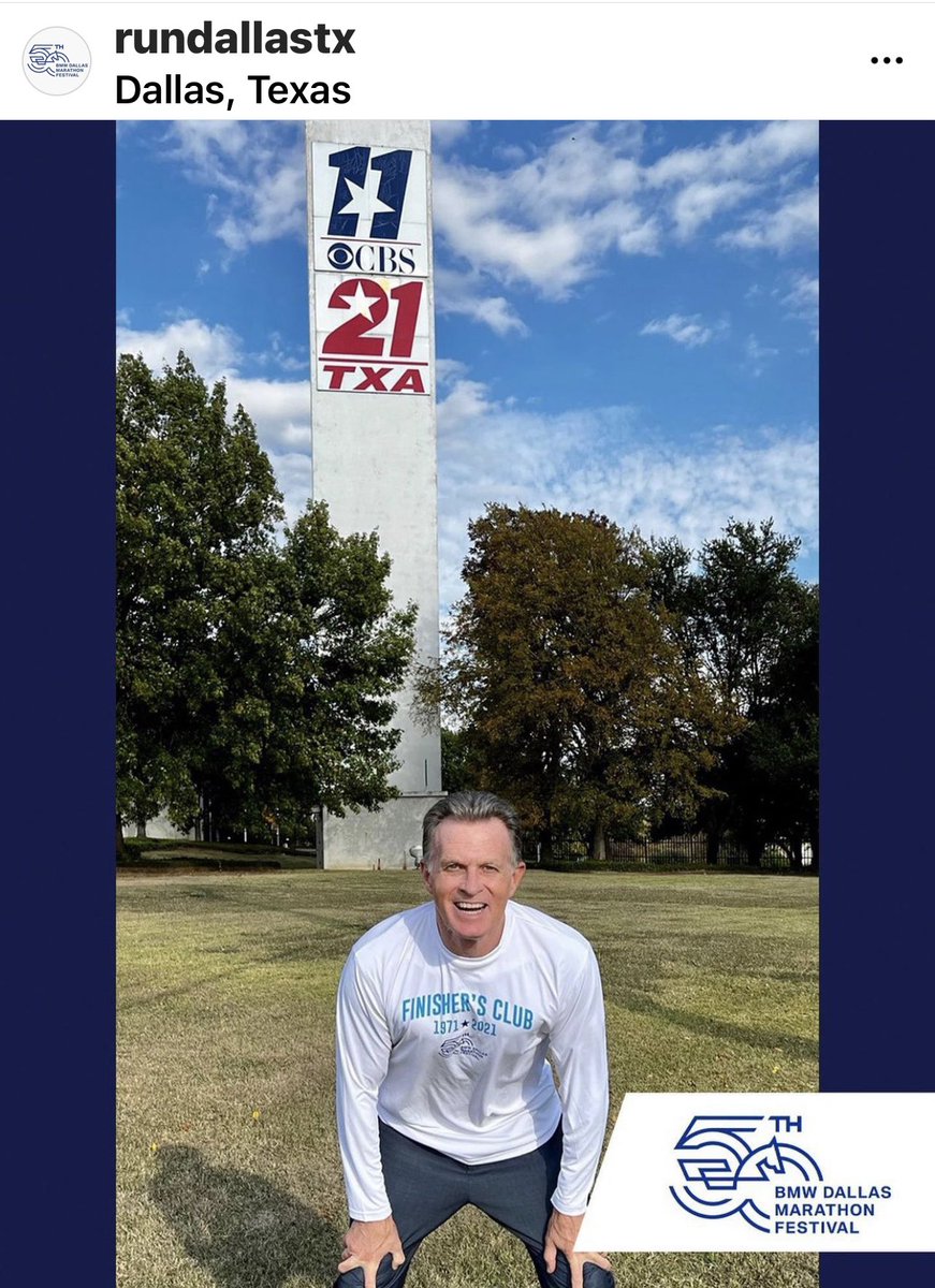 cbs11doug's tweet photo. Honored to be honored @rundallastx Been fun being part of the 50 years and the Finishers Club! Forever running for a reason. Happy 50th anniversary, see u on December 12! https://t.co/zysG8B0CLr