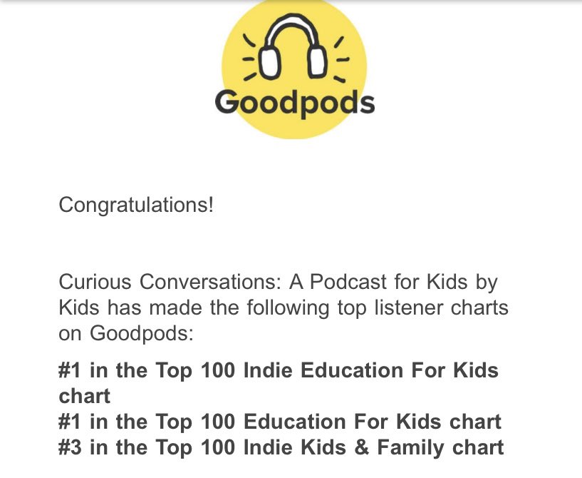 Curious_Convos's tweet image. Thank you @GoodpodsHQ we love doing our podcast! We appreciate all our listeners and we have so much fun talking with all our guests! Learn more about some of guests here: @JayOnrait @anafabrega11 @camelia_n @519sportsonline @karmabi @lfreeman_pe