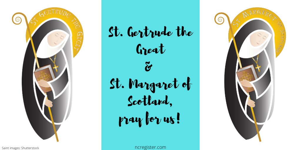 NCRegister's tweet photo. Celebrate a saintly trio today!
Sts. Gertrude the Great, Margaret of Scotland + Giuseppe Moscati, pray for us! 🙏
#holygoals https://t.co/m8K9KudbSV