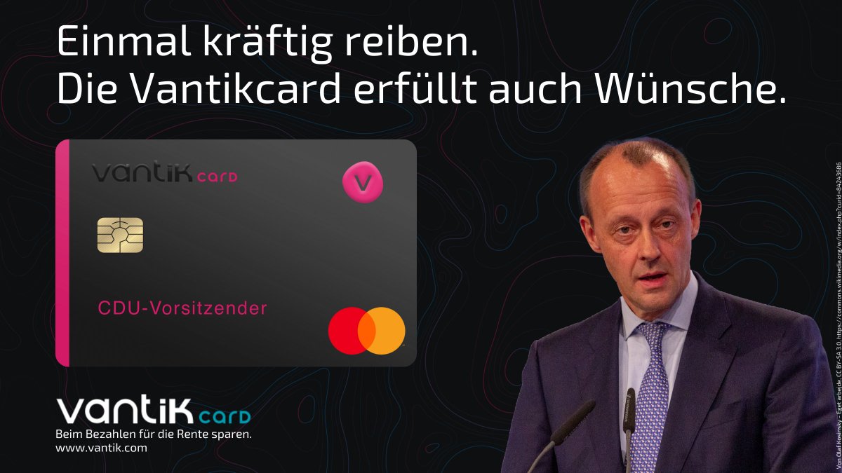 Friedrich, wir wissen doch ganz genau, was du dir wünschst…

Mit der Vantikcard kannst du immer deinen Wunsch-Namen wählen.

#merz #cduvorsitz #wünschdirwas #friedrichmerz #opposition #vantikcard