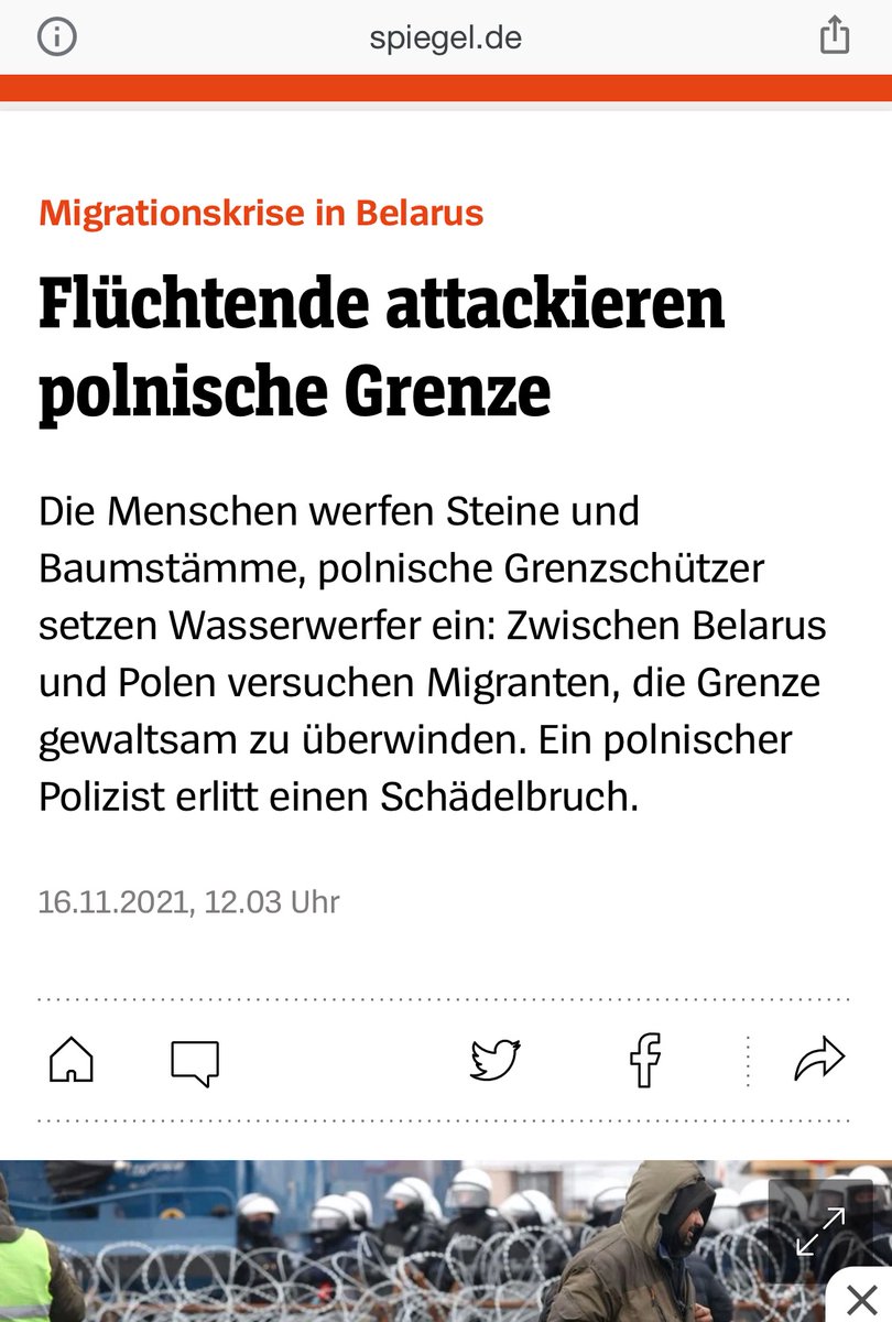 PhilipPlickert's tweet photo. Männer, die Steine und Baumstämme werfen und gewaltsam eine Grenze durchbrechen wollen, würde ich nicht als „Flüchtende“ bezeichnen. Das ist sachlich und sprachlich falsch und ein ziemlich schräges Framing vom @derspiegel https://t.co/5m3RwqUGNH