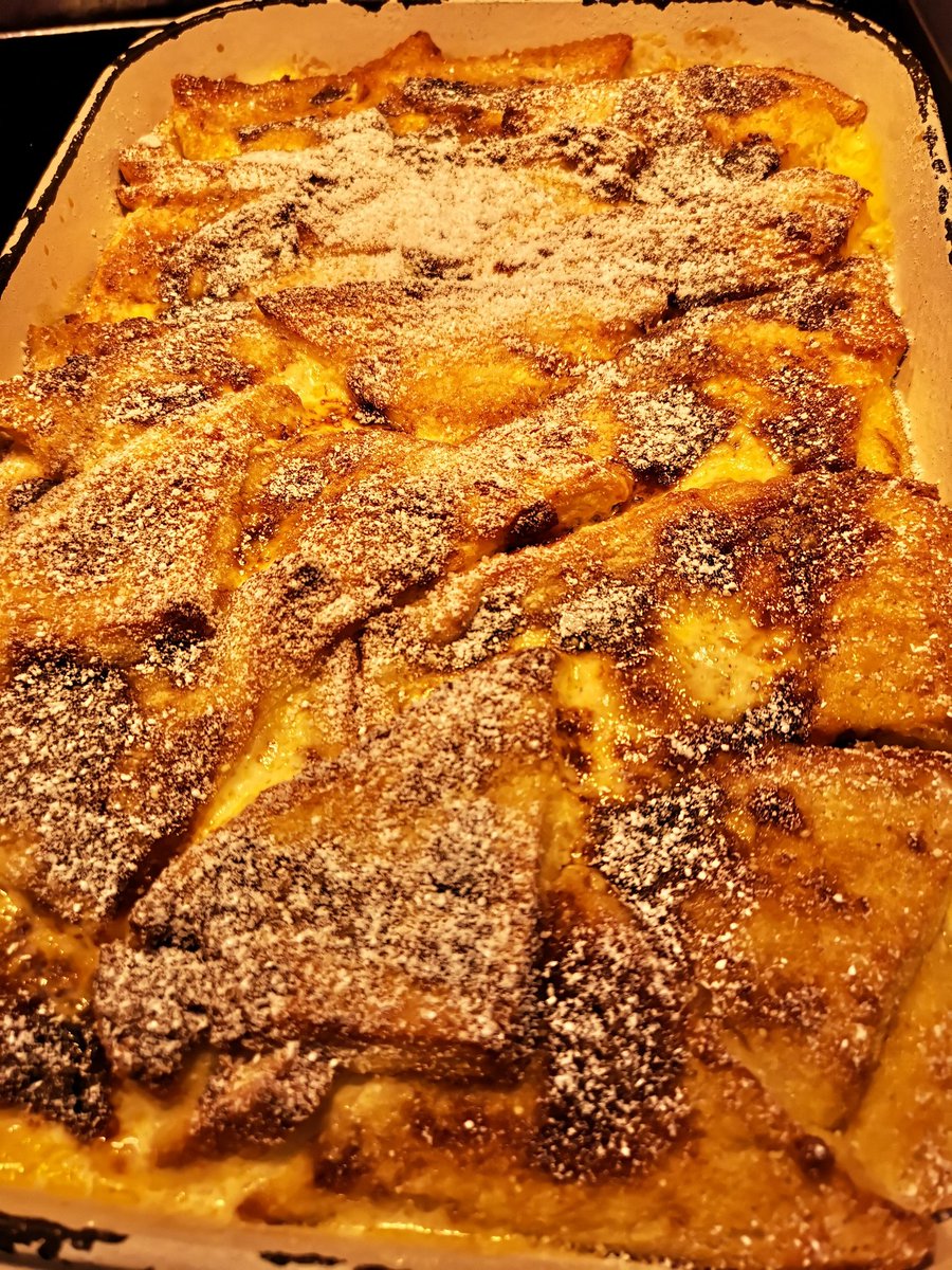 Chocolate bread and butter pudding, served with a vanilla custard, for Borders evening tea