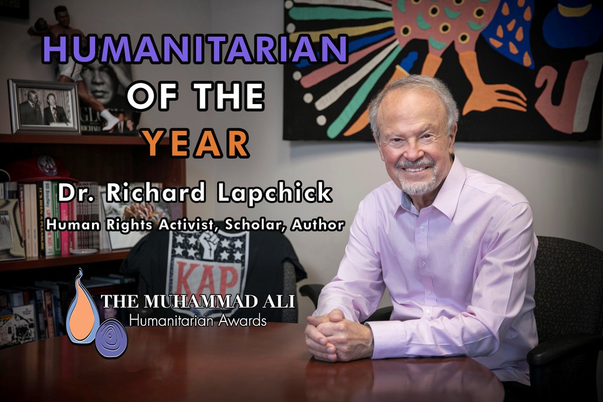 Richard Lapchick (@richardlapchick) on Twitter photo Being named as the Muhammad Ali Humanitarian of the Year was such I great honor that I wanted to share the news. It was presented by Lonnie Ali, Muhammad's wife, for the Ali Center. Ann and I have been close friends with the Ali's since the late 1970s. <a href="/UCFDeVosSBM/">UCF DeVos Program</a> <a href="/AliCenter/">Muhammad Ali Center</a> Being named as the Muhammad Ali Humanitarian of the Year was such I great honor that I wanted to share the news. It was presented by Lonnie Ali, Muhammad's wife, for the Ali Center. Ann and I have been close friends with the Ali's since the late 1970s. <a href="/UCFDeVosSBM/">UCF DeVos Program</a> <a href="/AliCenter/">Muhammad Ali Center</a>