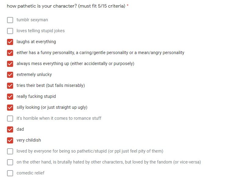 the pathetic character OTD is Tsumugi Aoba from Ensemble Stars!! (he/him)

he fits 9/15 criteria!

submitted by anon